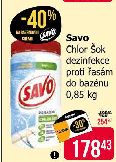 Přípravek do bazénu dezinfekce Chlor Šok Savo