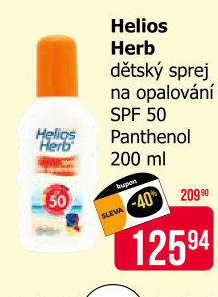 Sprej na opalování dětský s pantenolem OF 50 Helios Herb