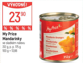 Kompot mandarinky My Price