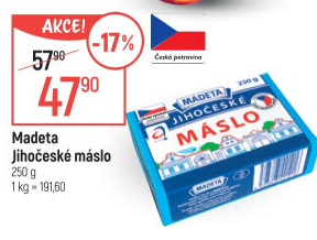 Máslo Jihočeské Madeta