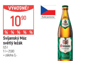 Pivo světlý ležák 11° Svijanský Máz Svijany