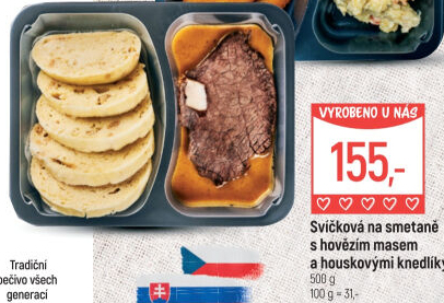 Svíčková na smetaně s knedlíkem Globus