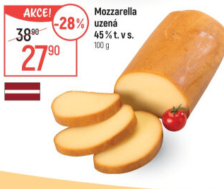 Sýr Mozzarella cihla uzená 45%