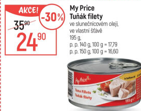 Tuňák filety v oleji My Price