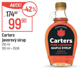 Javorový sirup Carters