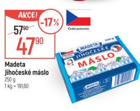 Máslo Jihočeské Madeta