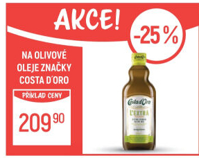Olivový olej extra panenský nefiltrovaný Costa D'