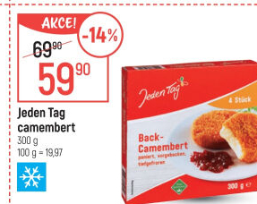 Sýr Camembert obalovaný mražený Jeden Tag