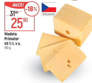 Sýr Primátor 45% Madeta