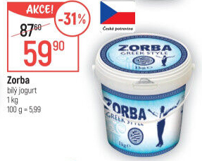 Bílý jogurt řecký Zorba