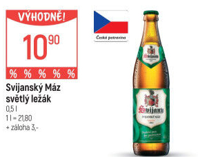 Pivo světlý ležák 11° Svijanský Máz Svijany