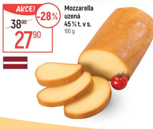 Sýr Mozzarella cihla uzená 45%