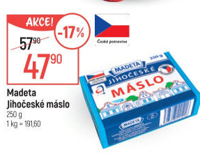 Máslo Jihočeské Madeta