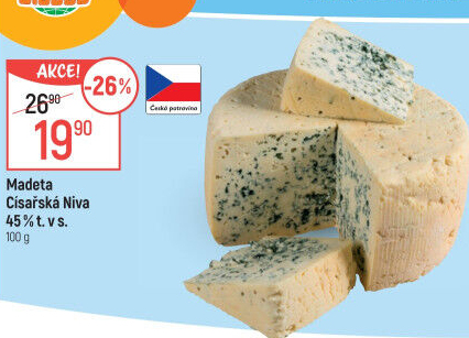 Sýr Niva Císařská 45 % Madeta