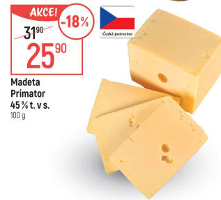 Sýr Primátor 45% Madeta