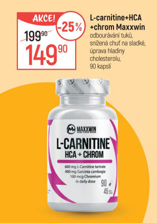 Doplněk stravy L-carnitine + HCA + chrom Maxxwin