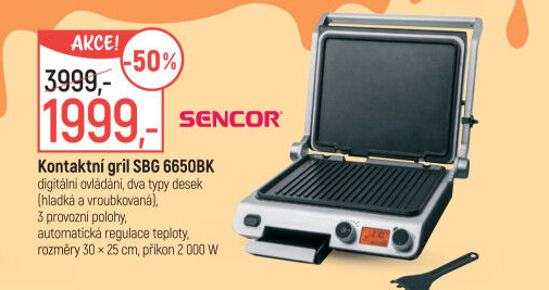 Kontaktní gril Sencor SBG 6650BK