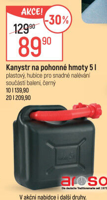 Plastový kanystr Aroso