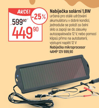 Solární nabíječka autobaterií