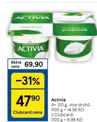 Bílý jogurt Activia Danone