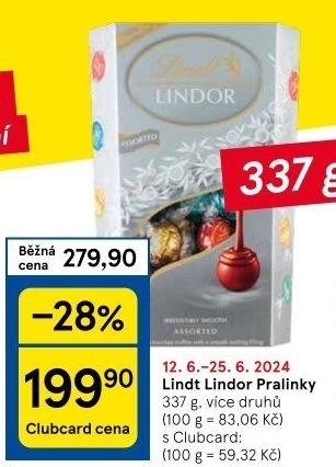 Bonboniéra Pralinky Lindor Lindt