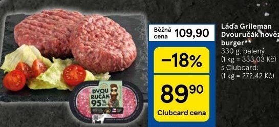 Hovězí burger dvouručák Láďa Grileman Kostelecké uzeniny
