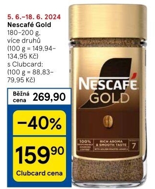 Instantní kávy Nescafé Gold