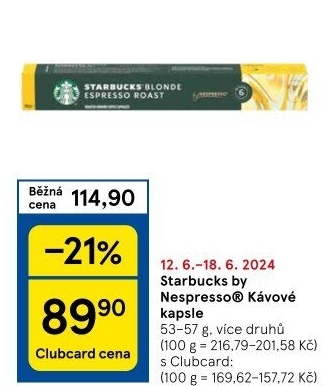 Kapsle Nespresso Starbucks