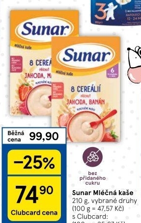 Kaše mléčná Sunar