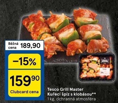 Kuřecí špíz s klobásou Grill Master Tesco