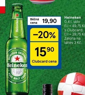 Pivo světlý ležák Heineken