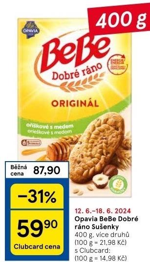 Sušenky BeBe Dobré ráno Opavia