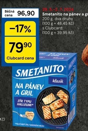 Sýr Smetanito na gril Želetava