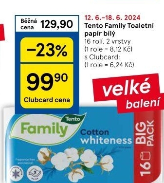 Toaletní papír 2vrstvý Family Tento