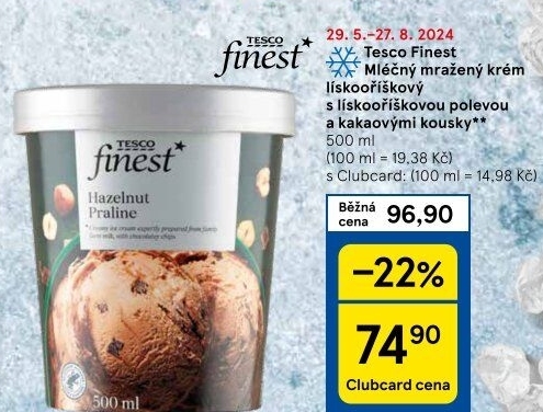 Zmrzlina v kelímku Tesco Finest