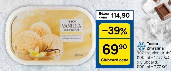 Zmrzlina ve vaničce Tesco