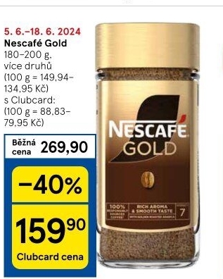 Instantní kávy Nescafé Gold