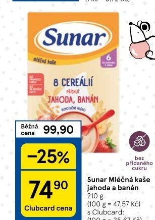 Kaše mléčná Sunar