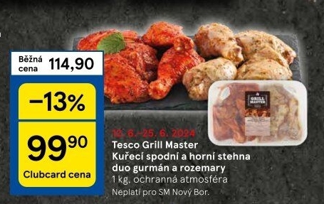 Marinovaná kuřecí stehna Gurmán a Rozemary Grill Master Tesco
