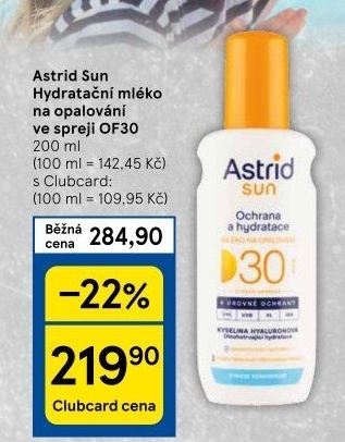 Mléko na opalování ve spreji OF 30 Astrid Sun