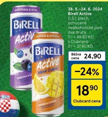 Nealkoholické pivo ochucené Active Birell