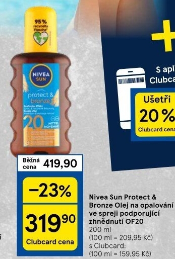Olej na opalování ve spreji OF 20 Protect&amp