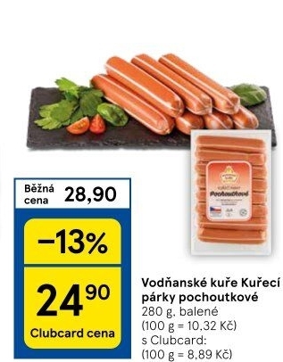 Párky kuřecí pochoutkové Vodňanské kuře