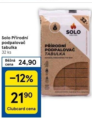 Podpalovač ekologický Tabulka Solo