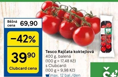 Rajčata koktejlová Tesco