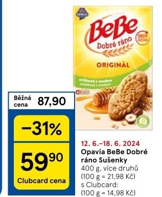 Sušenky BeBe Dobré ráno Opavia