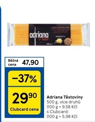 Těstoviny semolinové Adriana