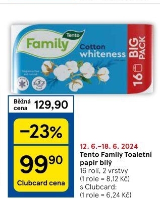 Toaletní papír 2vrstvý Family Tento