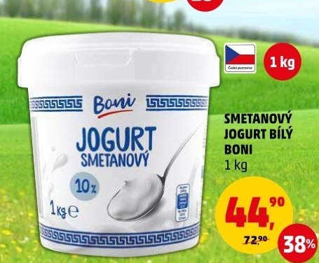 Bílý jogurt smetanový Boni