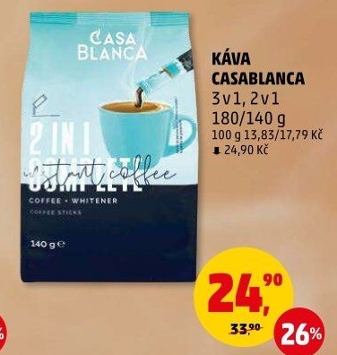 Instantní káva porcovaná 3v1 Casablanca